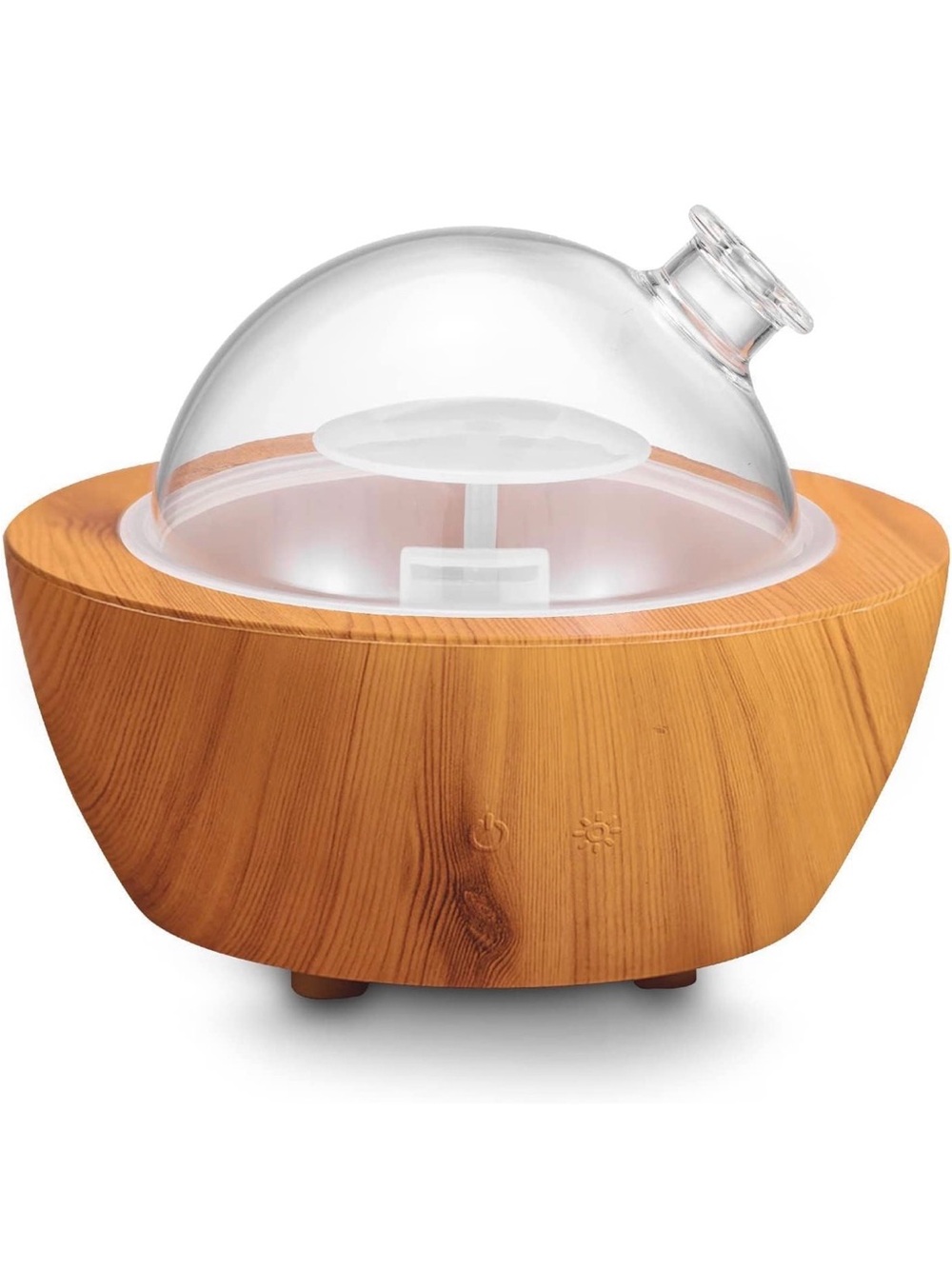 Wood Grain Aroma Diffuser with Clear Dome - Brown